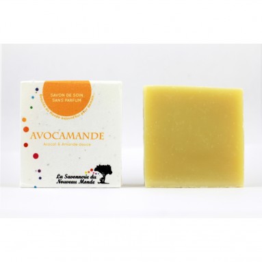 Savon de soin Avocamande - Sans parfum - 100 gr - La savonnerie du Nouveau Monde Savon de soin Avocamande - Sans parfum - 100 gr - La savonnerie du Nouveau Monde