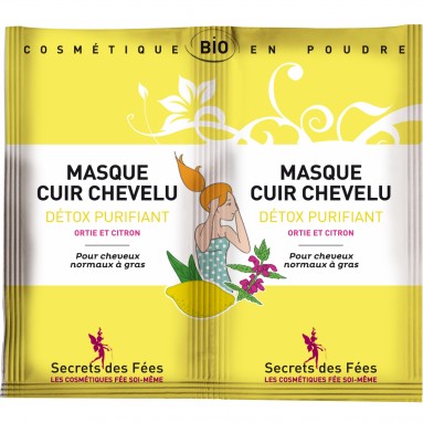 Masque cuir chevelu Détox purifiant ortie citron - 2 x 8 g - Secrets des Fées Masque cuir chevelu Détox purifiant ortie citron - 2 x 8 g - Secrets des Fées