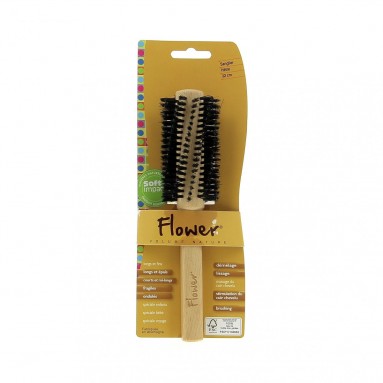 Brosse ronde FLOWER en bois de hêtre et poils de sanglier Brosse ronde FLOWER en bois de hêtre et poils de sanglier