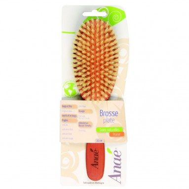 Brosse plate en bois de poirier et soies naturelles - Anaé Brosse plate en bois de poirier et soies naturelles - Anaé