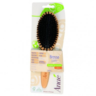 Brosse plate ANAE - bois de hêtre et poils de sanglier sur coussin Brosse plate ANAE - bois de hêtre et poils de sanglier sur coussin