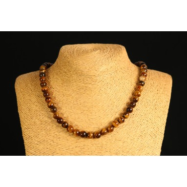 Oeil de tigre - Collier perle 40 cm - Nia Oeil de tigre - Collier perle 40 cm - Nia
