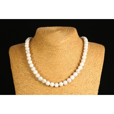 Howlite - Collier perle 40 cm - Nia