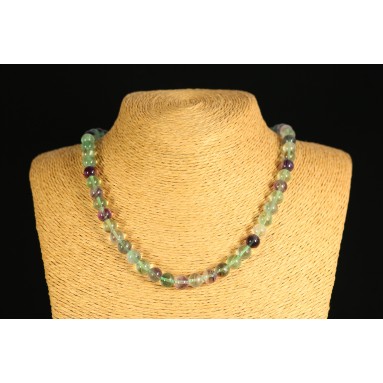 Fluorite - Collier perle 40 cm - Nia