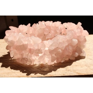 Bracelet baroque large Quartz rose - NIA