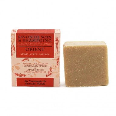 Savon 3 en 1 soin et shampooing Orient 100 gr - La savonnerie du Nouveau Monde Savon 3 en 1 soin et shampooing Orient 100 gr - La savonnerie du Nouveau Monde