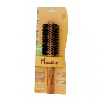 Brosse ronde FLOWER - bois d'olivier et poils de sanglier Brosse ronde FLOWER - bois d'olivier et poils de sanglier